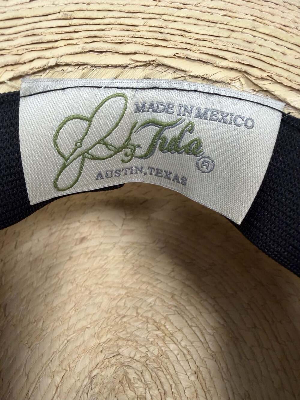 J. Tula Straw Boater Hat with Black Ribbon Band - Picture 3 of 7